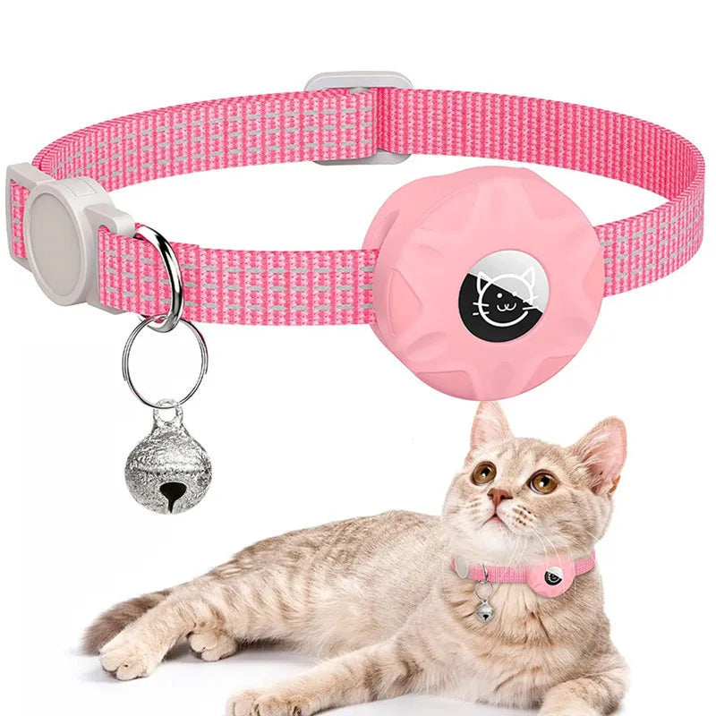 Airtag Katzenhalsband Positionierung Tracker Silikonhülle Dreidraht Reflektierende Tasche Glocke Hund Haustier