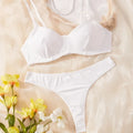 Damen Glatte Bequeme Dünne Unterwäsche Frauen Sexy Nachtwäsche Innere Einfarbig Schlaf Unterwäsche Bh Set