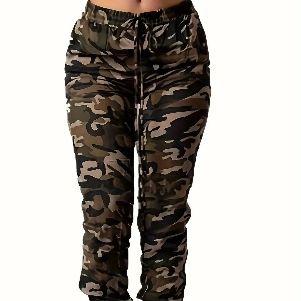 Damen 2026 Lässige Camouflage-Cargohose mit Pattentaschen Gerade Geschnittene Hose für Frühling & Sommer