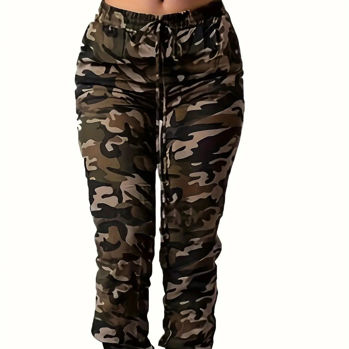 Damen 2026 Lässige Camouflage-Cargohose mit Pattentaschen Gerade Geschnittene Hose für Frühling & Sommer
