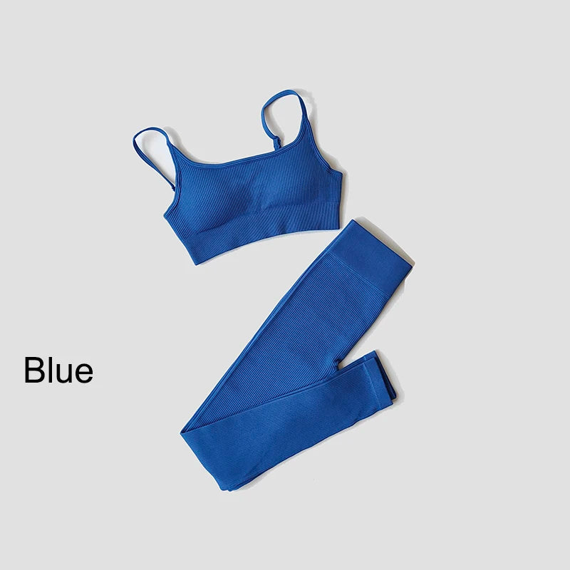 WAREBALL Nahtlose Workout Crop Top Sport Leggings Sexy Top Bh Yoga Outfits Für Frauen Sportswear Sportlich Tragen Gym Sets