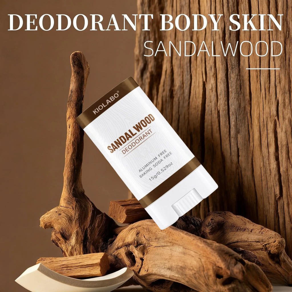 15g Natürlicher Sandelholz-Deodorant-Balsam, Aluminiumfrei, 72 Stunden lang anhaltender Duft für Frauen & Männer, Für alle Körperteile