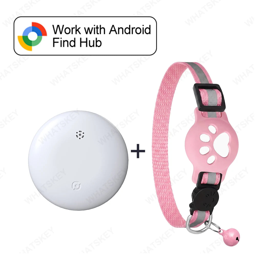 Verstellbares Haustier-Halsband mit GPS-Tracker, Google Find My Android Finder, Ortungsgerät-Set, Haustierzubehör, Elektronische Geräte für Katzen und Haustiere