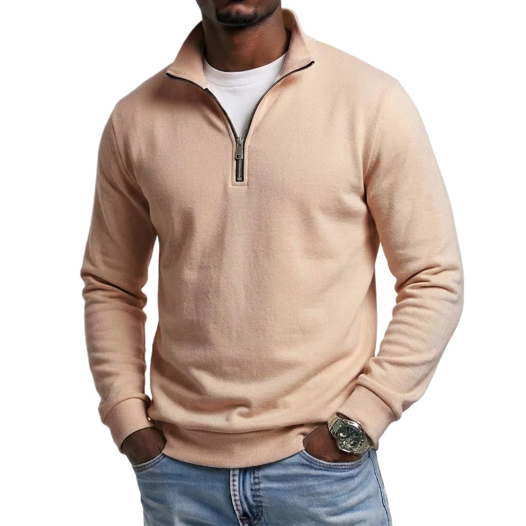 Outdoor Herren Reißverschluss-Sweatshirts Frühling Viertel-Zip Pullover Halb-Reißverschluss Kapuzenpullover für Männer Gym Herbst Einfarbiger Herren-Sweatshirt-Mantel