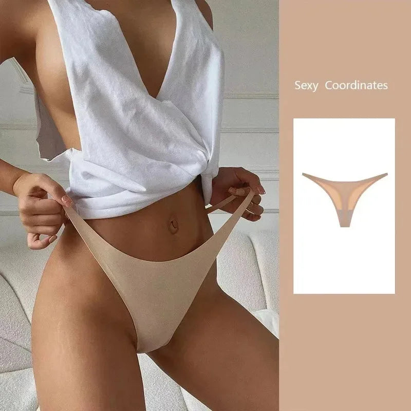 1/3/4 Stück Set Sexy Höschen Nahtlose Unterwäsche für Frauen Eisseide Strings Dünner Bund Tanga Höschen Damen