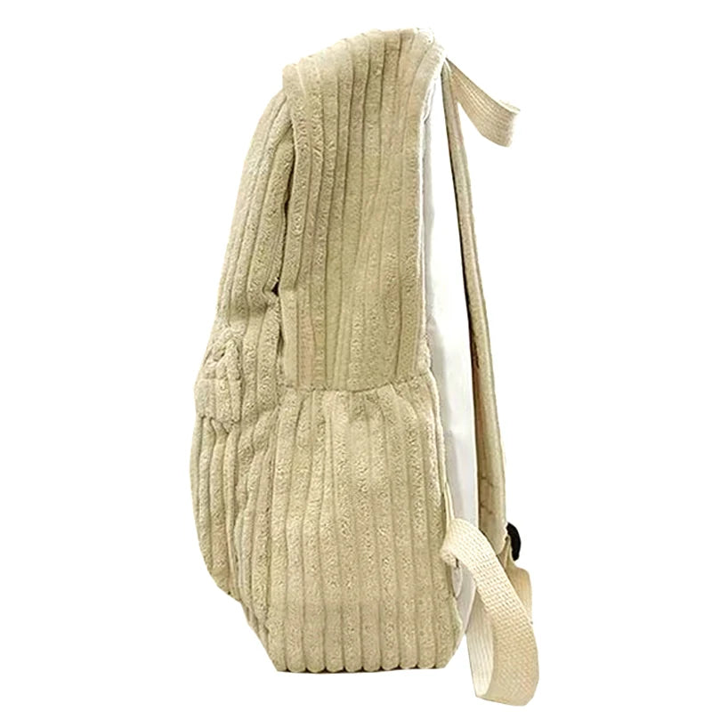 Schicker Vintage-Cord-Rucksack, Langlebiger Leichter Rucksack mit Komfortablen Gepolsterten Trägern für Campus, Pendeln und Wochenendausflüge