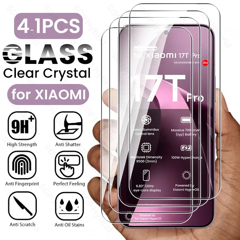 4-1 Stück Entsperrbare Gehärtete Glas-Displayschutzfolien für Xiaomi 17T Pro 5G Schutzglas für Xiaomi17TPro Xiaomi17T 17 T 17TPro 2026