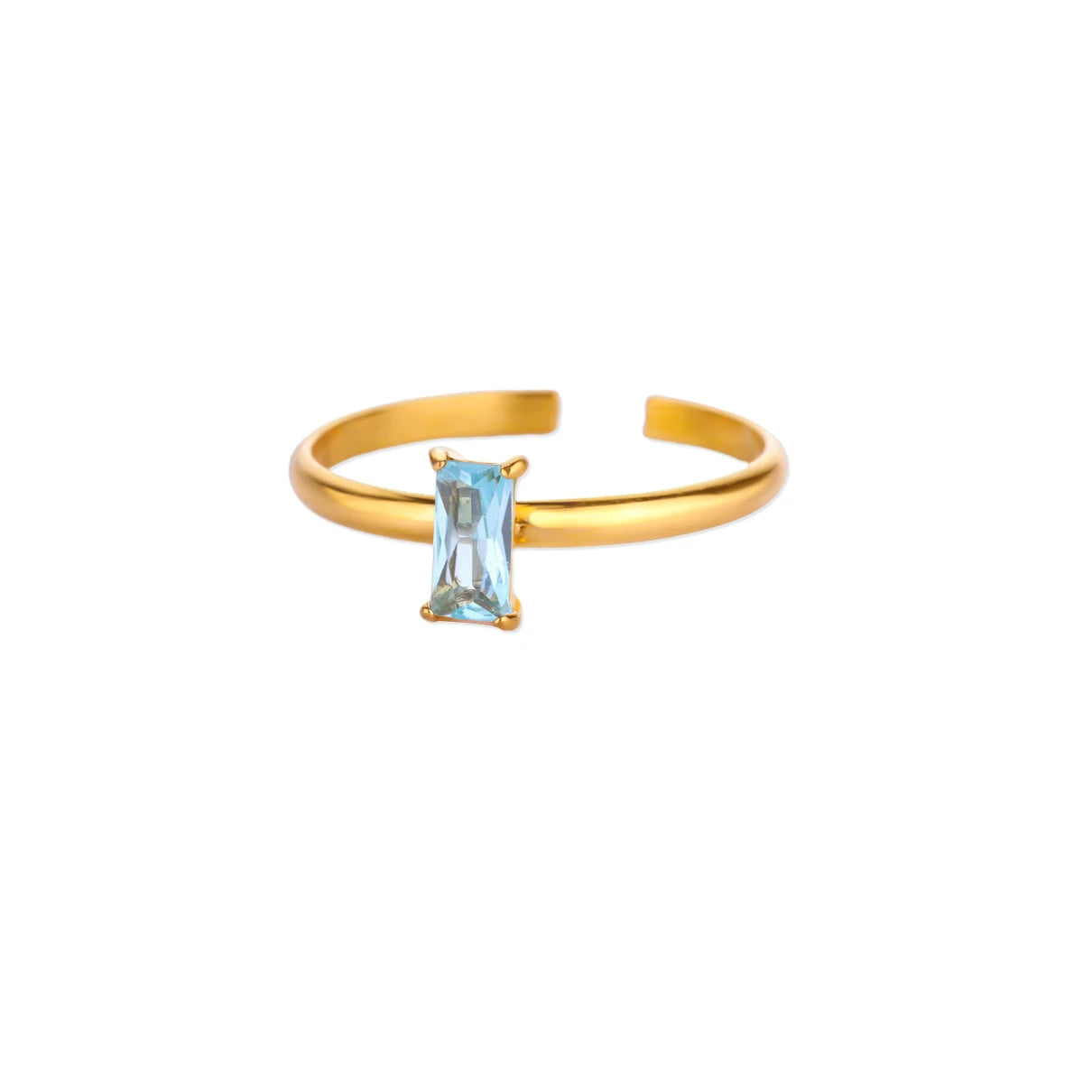 Edelstahl-Geburtsstein-Ringe für Frauen, goldfarben, Zirkon-Geburtsstein-Öffnungsring, minimalistischer Weihnachts- und Geburtstagsschmuck, Geschenk