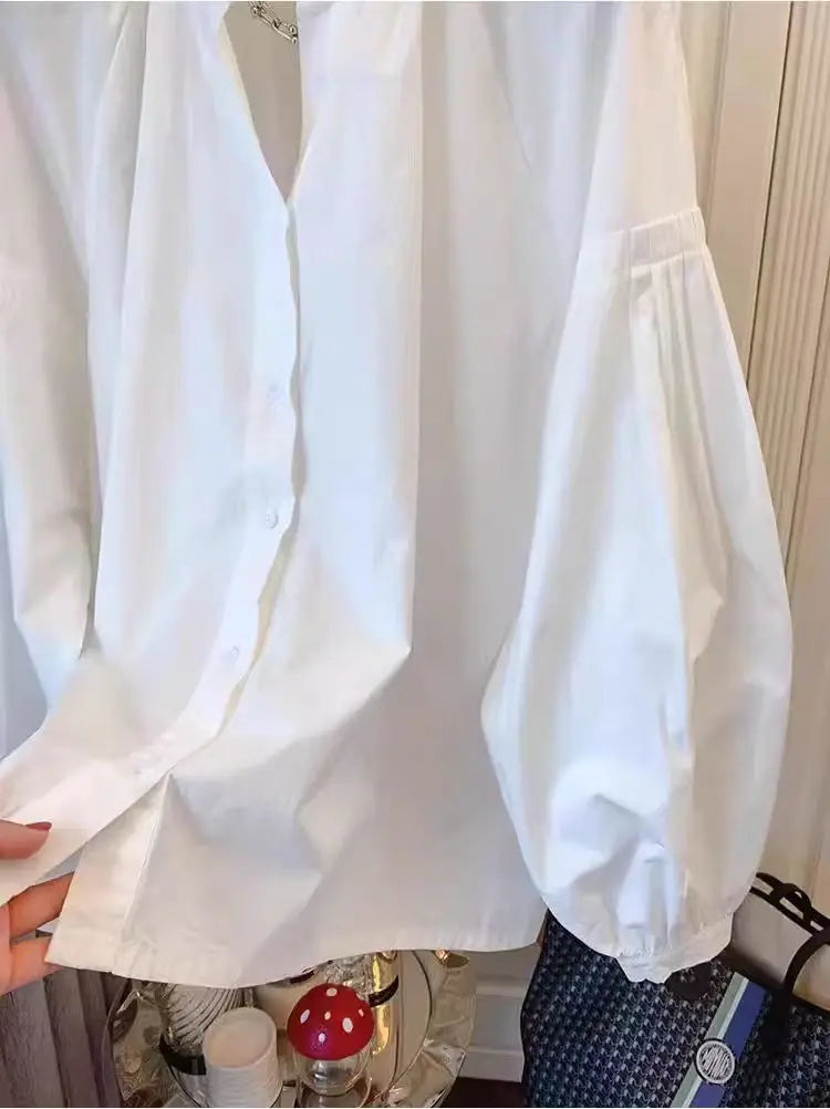 Frühling Herbst Casual Chiffon Hemd Frauen Shirts Mode Weibliche Lange Hülse O-ansatz Lose Feste Bluse Tops Büro Dame Shirts