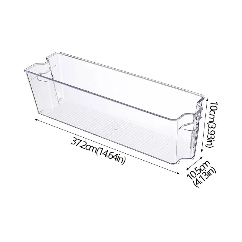 Kühlschrank-Organizer-Behälter, stapelbare Kühlschrank-Lebensmittel-Aufbewahrungsbox mit Griff, durchsichtiger Kunststoff, für Speisekammer, Gefrierschrank, Organizer-Werkzeug