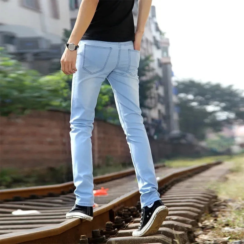 Elastische Slim-Fit-Jeans für Herren Herbst Neuer Stil Trendige Lässige Lange Hosen Bequeme Loose-Fit-Herrenmode Schmal Geschnittene Hosen