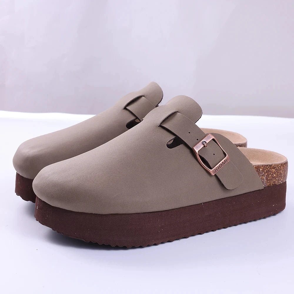 Crestar Damen-Clogs, Pantoletten, Kork-Clogs, Hausschuhe, Herren, Outdoor-Pantoletten, Wildleder-Clogs, Schuhe mit Fußgewölbeunterstützung, Mule-Leder-Clogs, Sandale