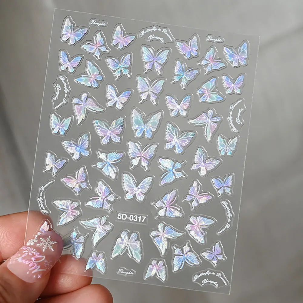 5d exquisite Gänseblümchen Nagel Aufkleber 1 Blatt bunte Blumen Nagel Aufkleber 8*10cm selbst klebende luxuriöse Gänseblümchen Nail Art Aufkleber Dekor 9 #