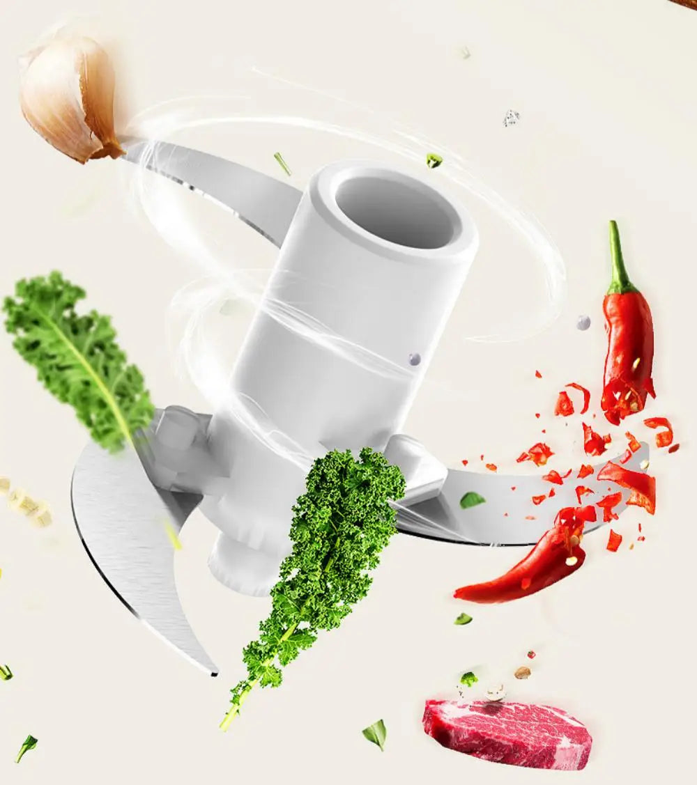 160ml Kabelloser Elektrischer Mini-Zerkleinerer USB-Aufladung Knoblauchpresse Fleischmühle Gemüseschneider Küchen-Gadget