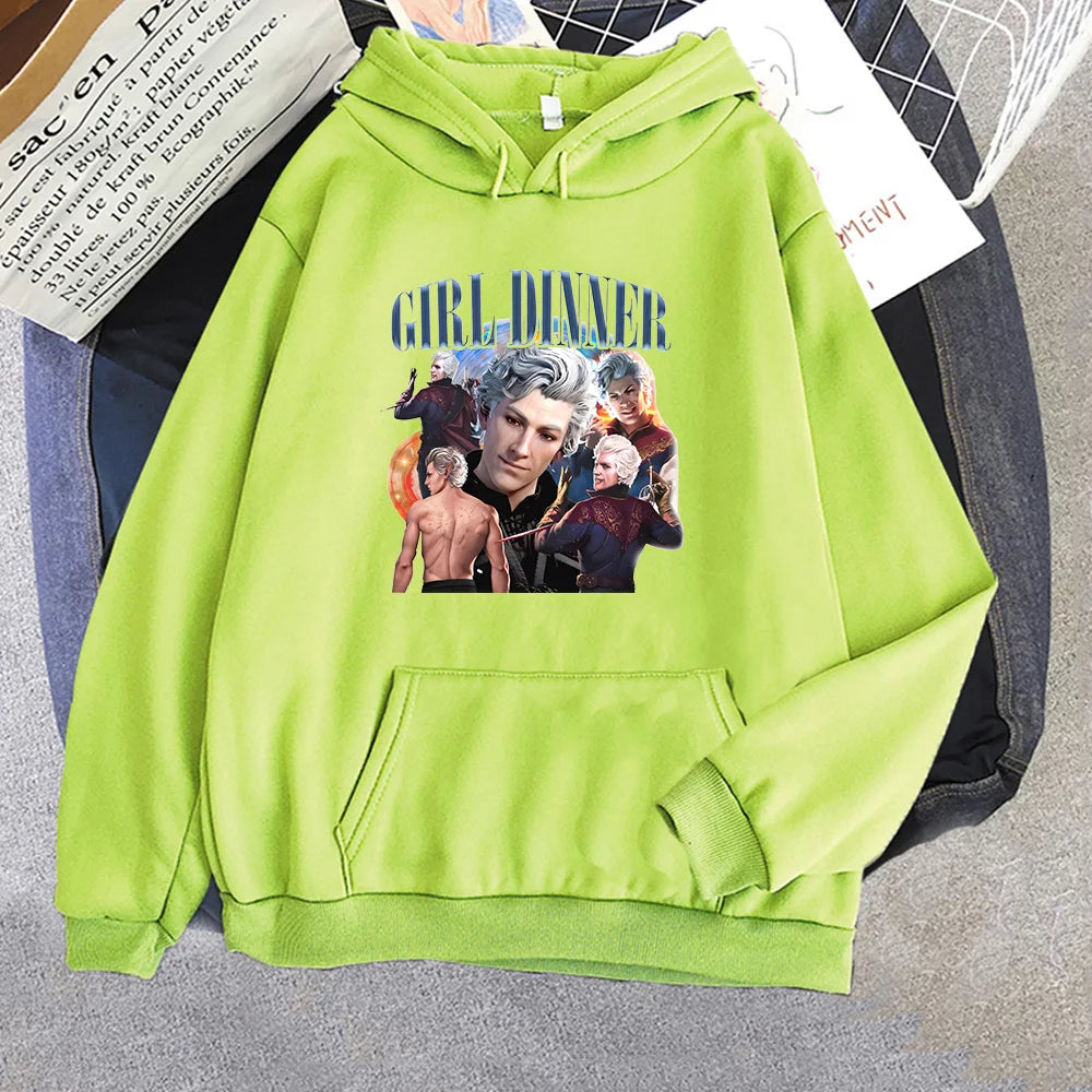 Baldur's Gate 3 Hoodies Grafikdruck mit Kapuze, bequemes Fleece-Sweatshirt, langärmelig, Harajuku-Kleidung, Moletom, süßer Kapuzenpullover