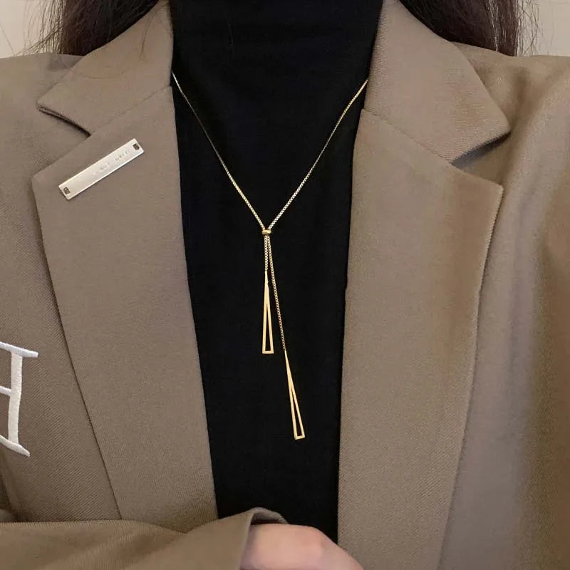 Mode Silber Farbe Lange Quaste Pull Perle Anhänger Halsketten für Frauen Einfache Einstellbare Schlüsselbein Kette Choker Schmuck Geschenk
