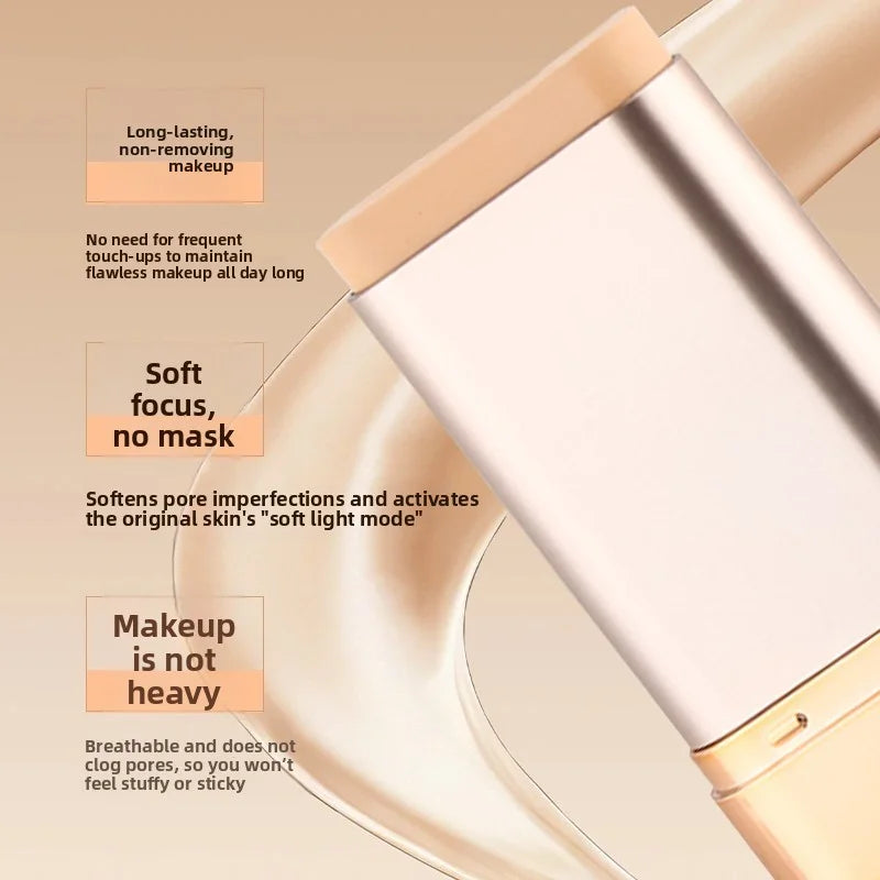 2-in-1 Foundation-Stift mit integriertem Pinsel |   Leichtgewichtig, 24 Stunden lang haltbar, natürlicher Glanz & sofort makelloses Finish