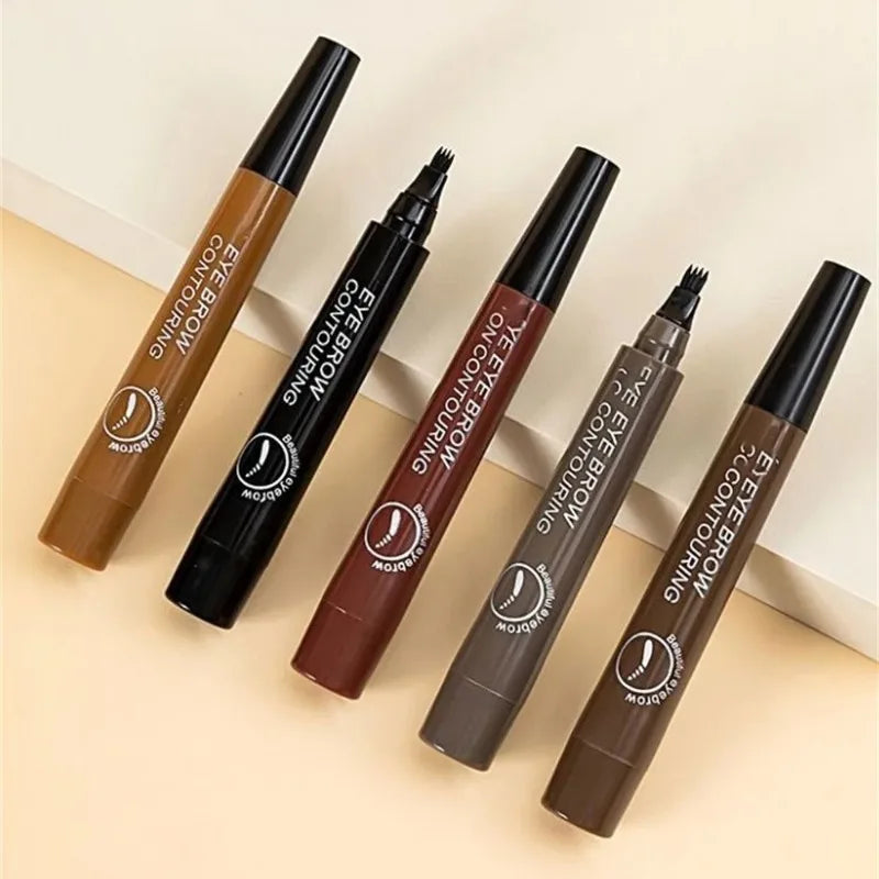 5 Farben Microblading Augenbrauenstift Wasserfester Flüssiger Augenbrauenstift Langanhaltender Augenbrauenstift 4-Punkt-Augenbrauenstift Kosmetik