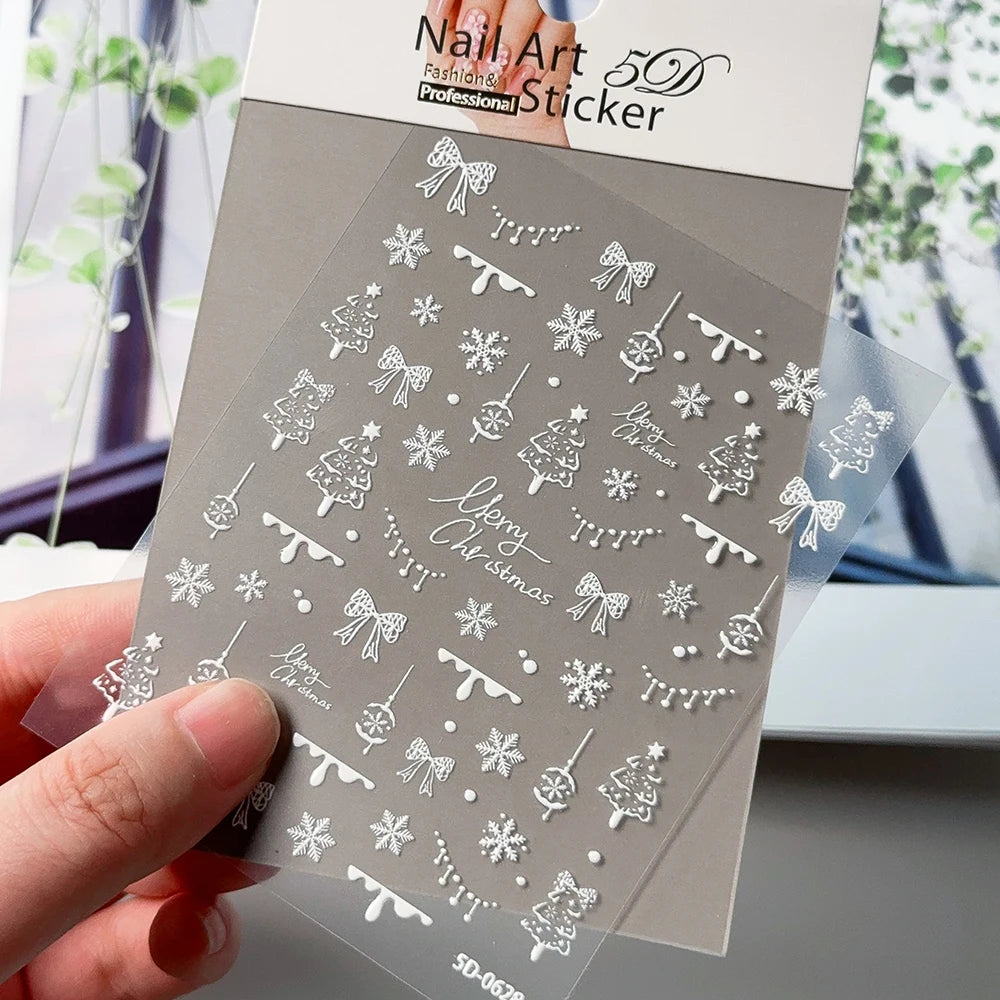5D Relief Weiße Spitze Nagel Aufkleber Elegante Hohle Spitze Französisch Nagel Aufkleber Selbstklebende Hochzeit Spitze DIY Maniküre Liefert $ # TY3