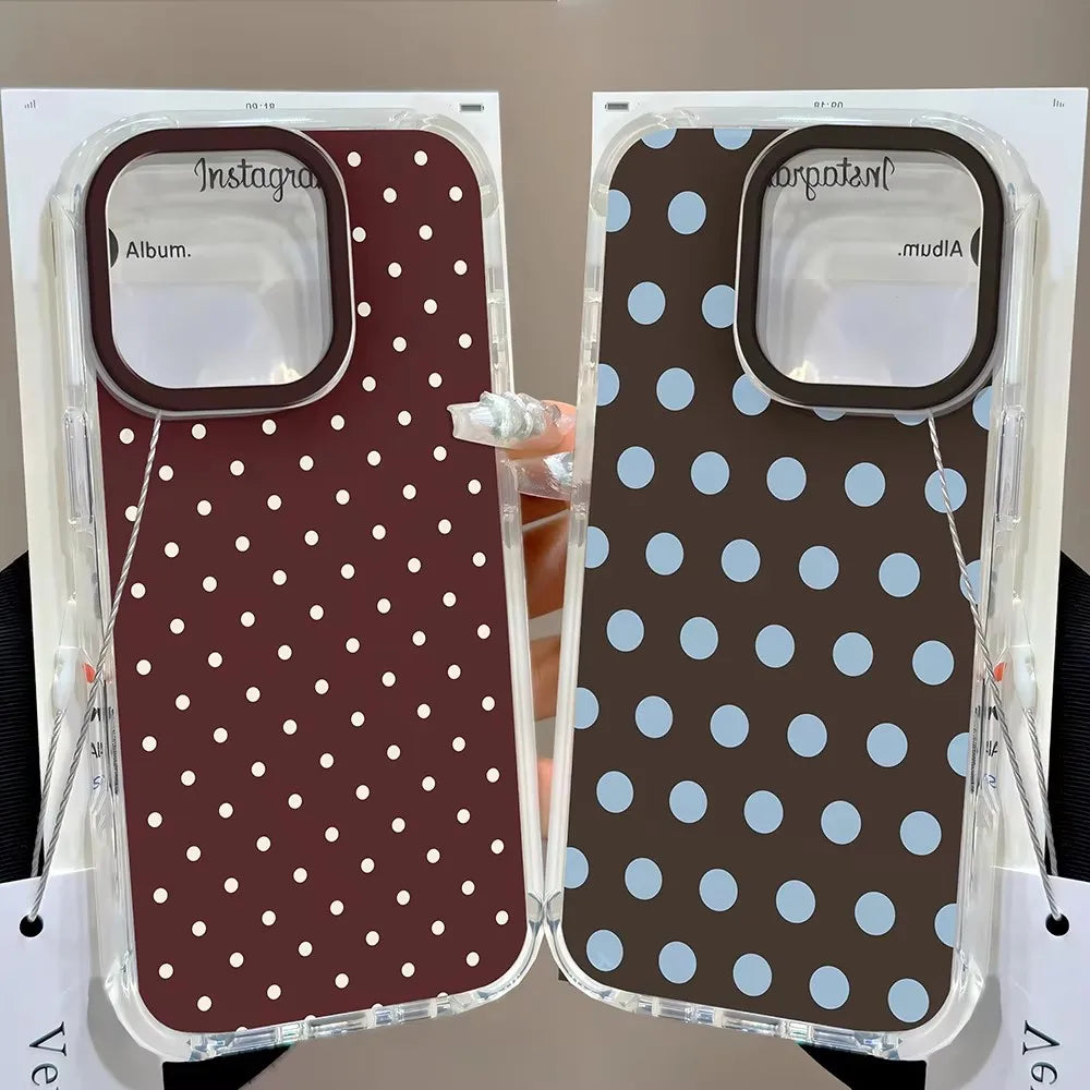 Niedliche braune gepunktete ästhetische Handyhülle für iPhone 17 16 15 14 13 12 11 Pro Max XS X 7 8 Plus SE 2022 16E Kreative TPU-Abdeckung