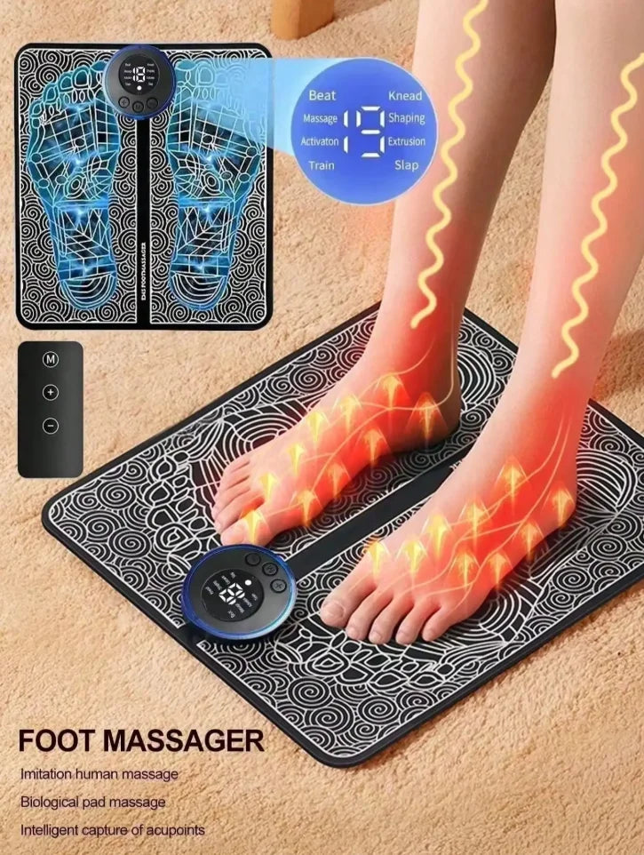 2026 Fußmassagegerät zur Entspannung, Automatische Puls-Fußmassagematte mit Wärmefunktion, Beruhigende Fußpflegematte für den Heimgebrauch