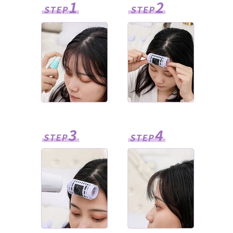 1/3/4Pcs Bang Rollen Selbst-klebe Faul Pony Roller Lockenwickler Haar Curling Air Pony roller Clips Styling Werkzeuge