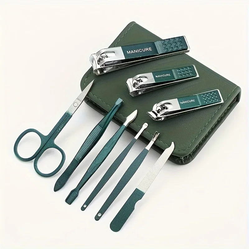 6/9-teiliges Set aus Edelstahl, Maniküre-Set, tragbares Beauty-Set mit Nagelknipsern, Scheren, Dateien, ideale Nagelknipser-Werkzeuge