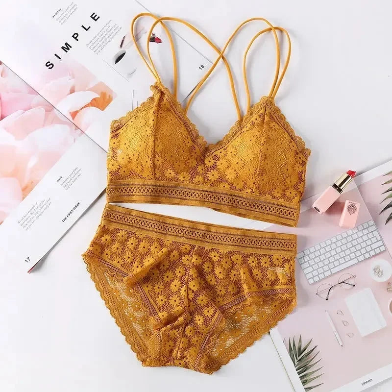 Frauen Dessous Push-up-Bh Unterwäsche Set Sexy Spitze Dessous Set Weibliche Unterwäsche Set Spitze Bh Höschen Nahtlose Unterwäsche frauen
