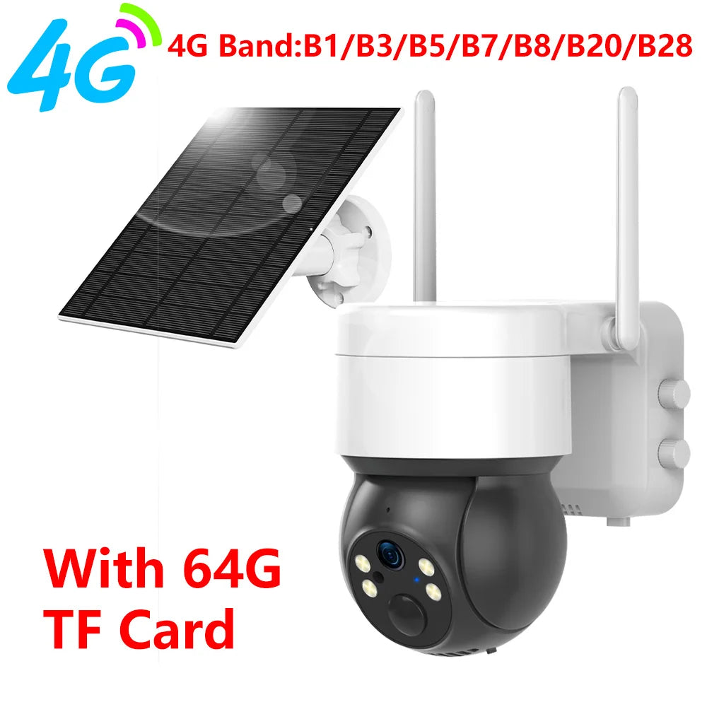 Tuya SmartLife WiFi/4G Sim Karte 3MP WiFi Batterie Solar Motion Tracking Menschliches Erkennen Farbe Nachtsicht Outdoor PTZ CCTV Kamera