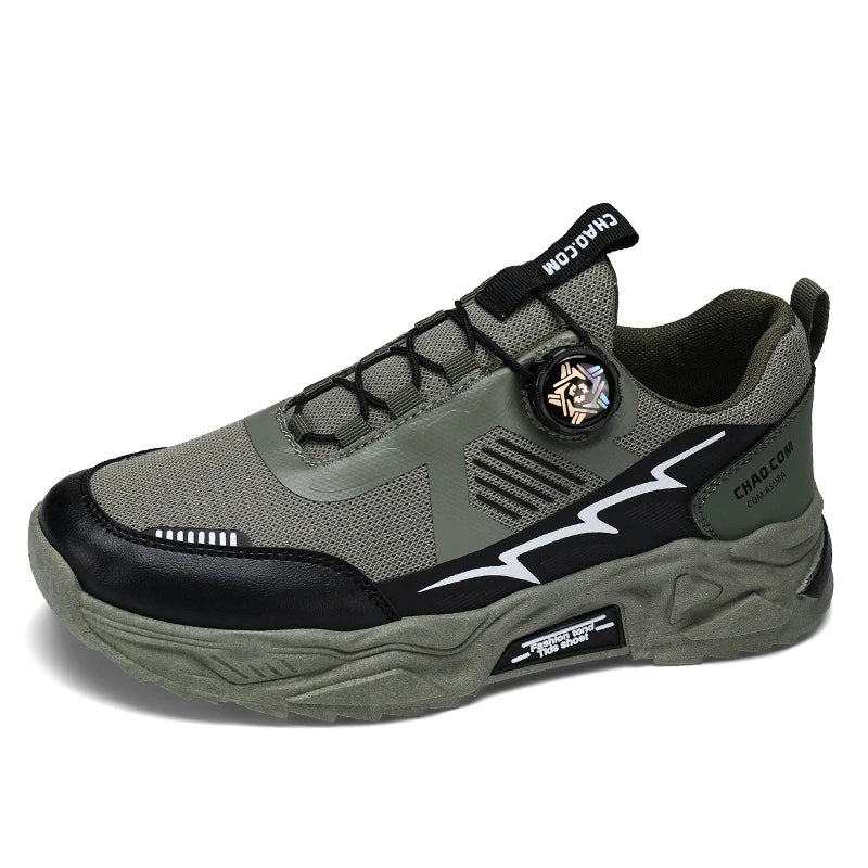 Koreanische atmungsaktive Freizeitsportschuhe für Herren, vier Jahreszeiten, neue weiche Sohle, rotierende Schnürsenkel, Outdoor-Laufschuhe, Studenten-Turnschuhe