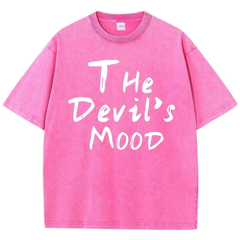 Rosa Brief Design Gewaschen T Shirt Frauen Vintage Baumwolle T-shirts Streetwear Weiche Mineral Tees Mädchen Lose Weibliche T Tops Y2k
