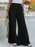 Damen Sommer 2024, neue Plus-Size-Strickstoff, elegantes Temperament, weitbeinige Freizeithose