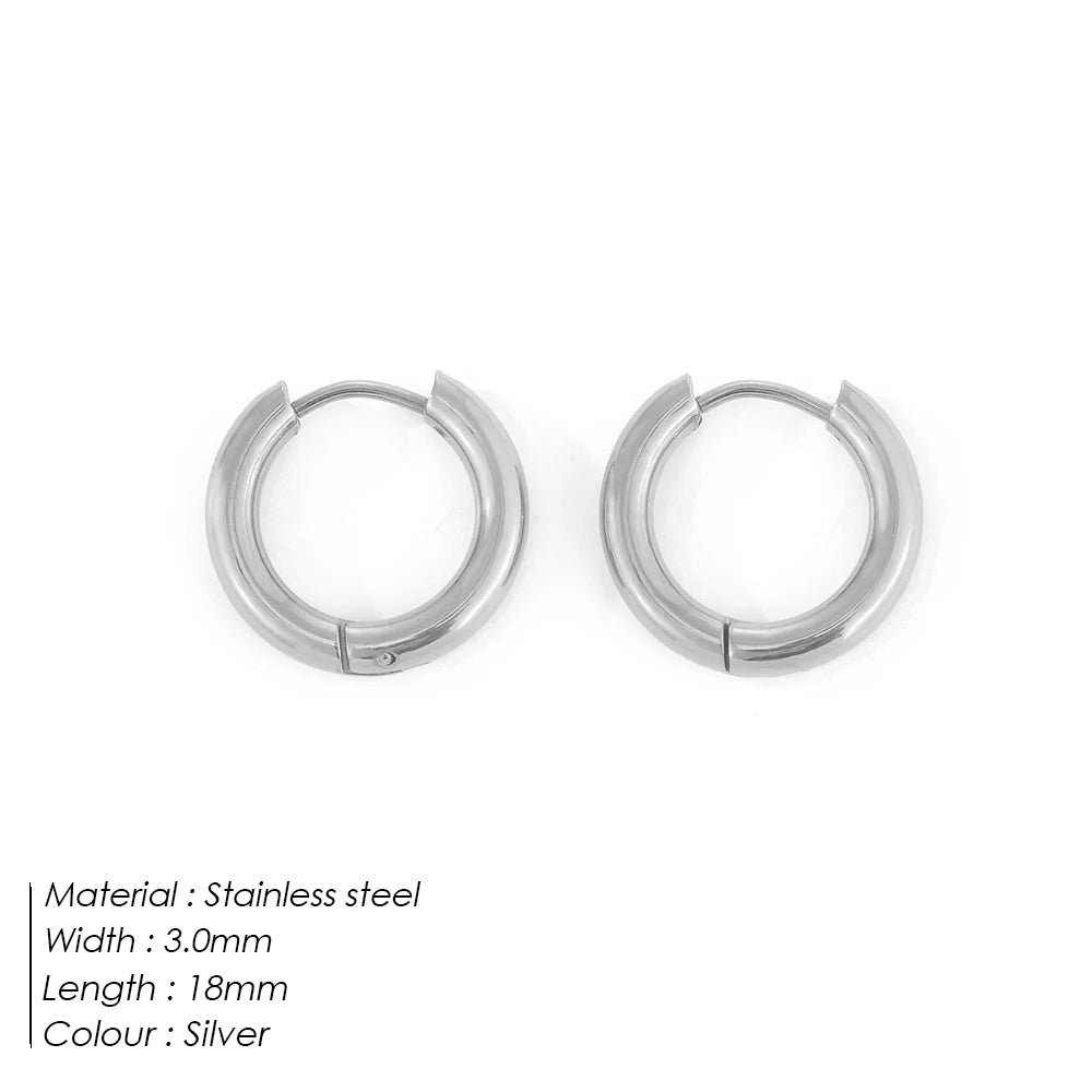 EManco Minimalistische Edelstahl Runde Ohrringe für Frauen Trendige Geometrische Tropfen-Statement-Ohrringe Party Mode-Schmuck Geschenk