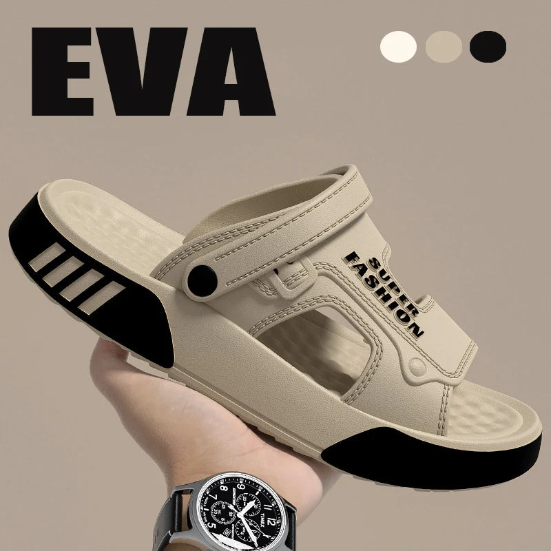 Männer Hausschuhe Sommer EVA Weichen sohlen Plattform Rutschen Sandalen Indoor Outdoor Walking Strand Schuhe Flip-Flops Herren Hause Schuhe