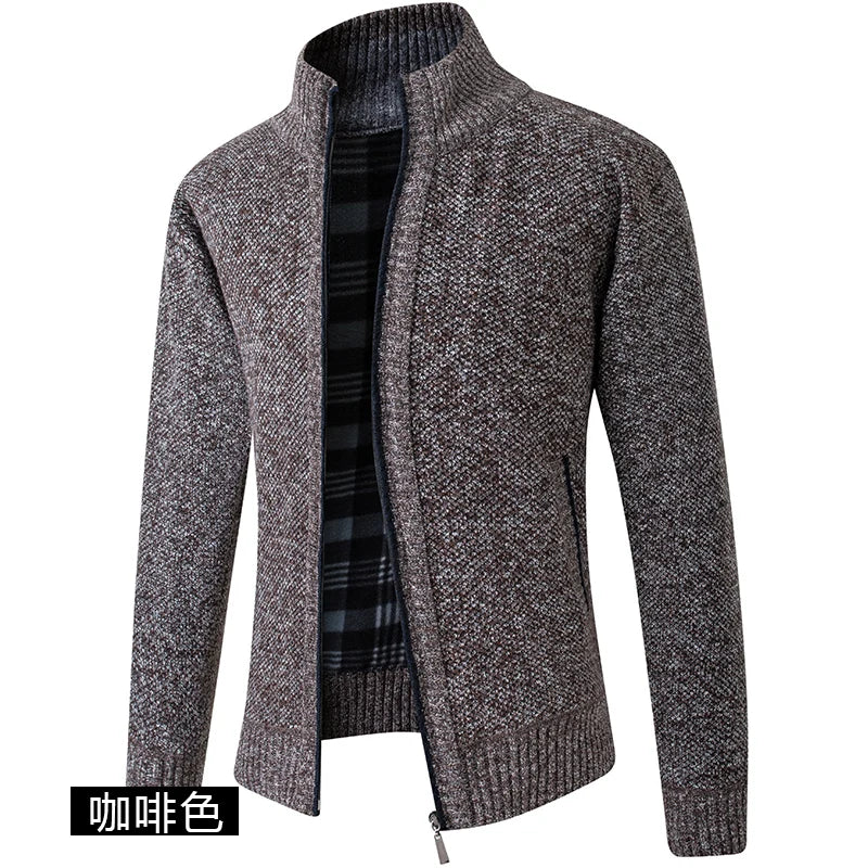 Herren Stehkragen Pullover neue Strickjacke in Herbst und Winter koreanische Version der schlanken einfarbigen Pullover Jacke