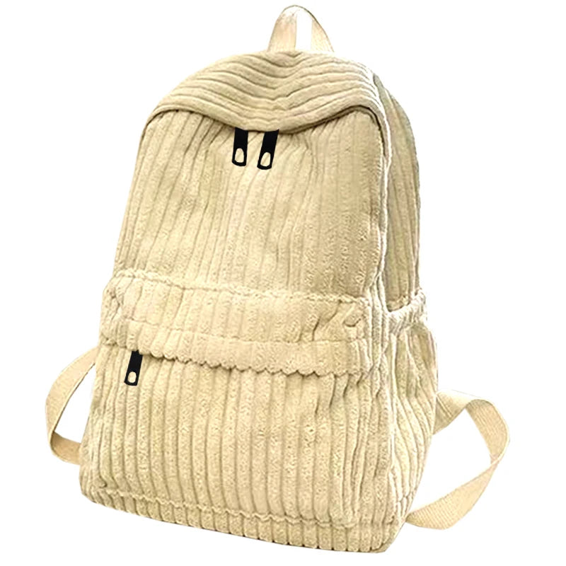 Schicker Vintage-Cord-Rucksack, Langlebiger Leichter Rucksack mit Komfortablen Gepolsterten Trägern für Campus, Pendeln und Wochenendausflüge