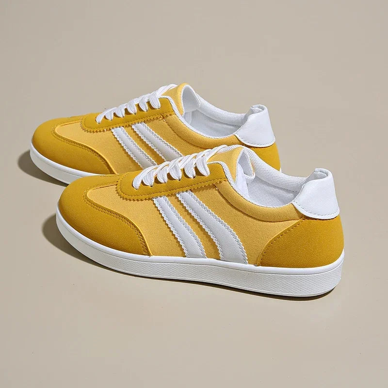 Frauen Tennis Turnschuhe Wohnungen Damen Mode Mischfarben Lace-up Vulkanisierte Schuhe Frühling Herbst Frau Outdoor Trainer Schuhe