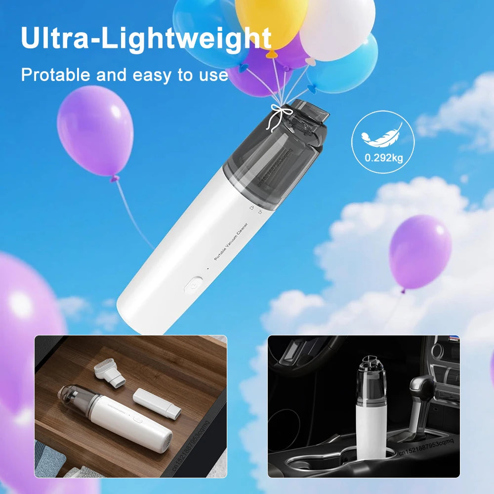 Kabelloser Auto-Staubsauger 13000Pa Handstaubsauger mit starker Saugkraft 1200mAh Mini Nass- und Trockensauger für den Haushalt