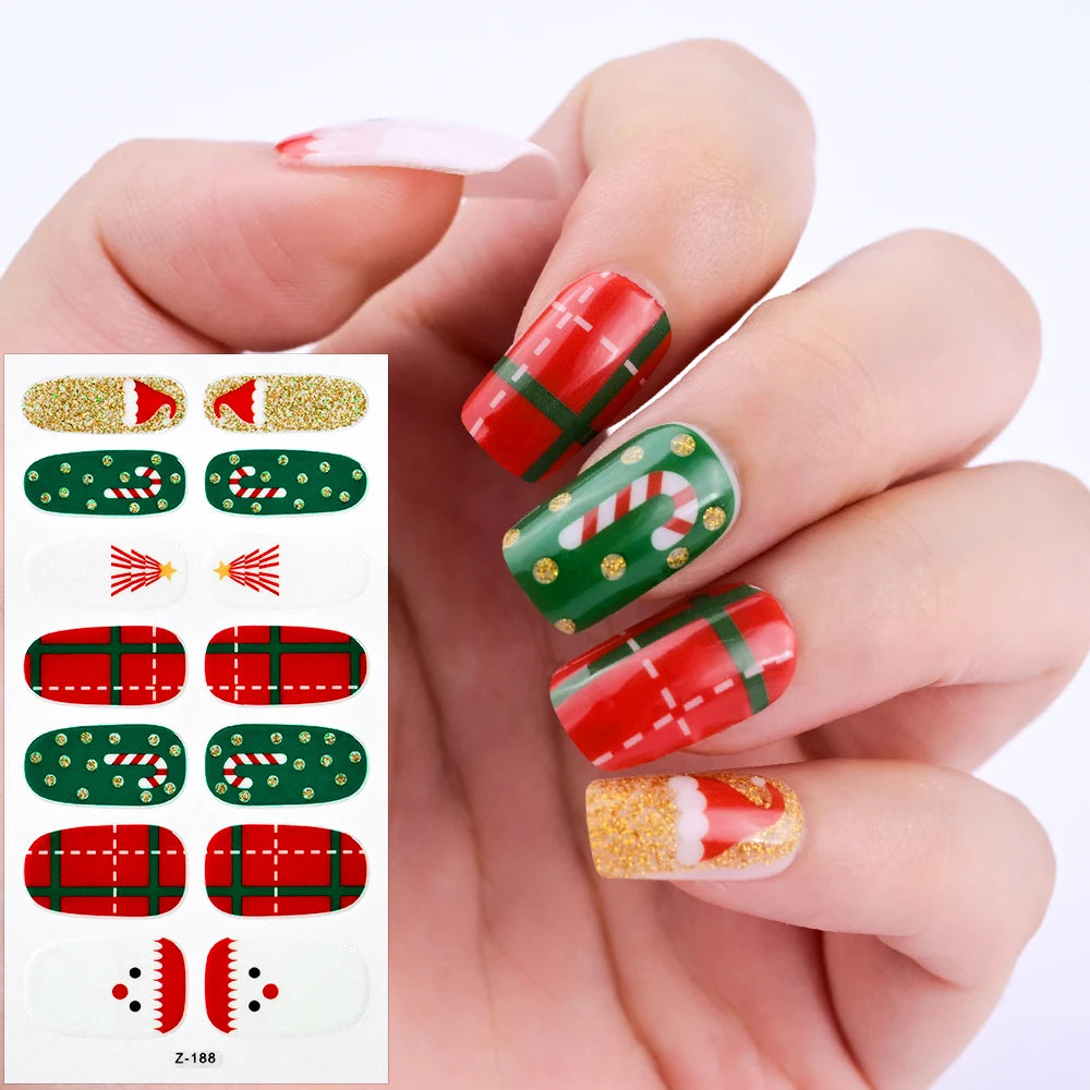 14 Tipps Full Wrap Nagellack Aufkleber Selbstklebende einfarbige Gel-Nagelstreifen Kunst Aufkleber Nicht halbgehärtete DIY Nageldekorationen