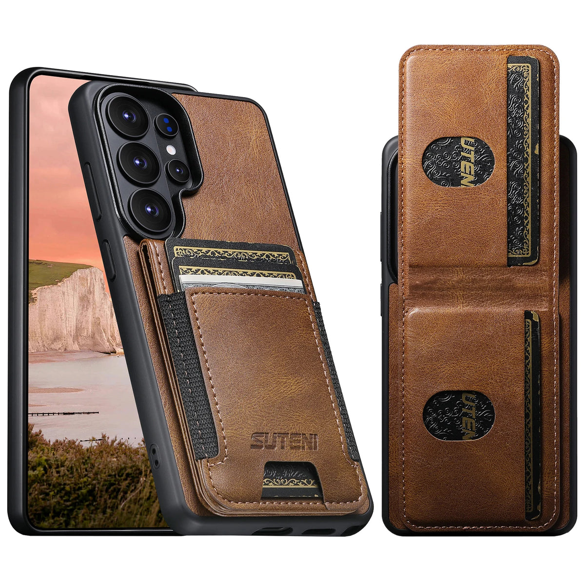 Business Magnetische Leder-Brieftasche Vertikale Kartenfächer Hülle für Samsung Galaxy S26 Ultra S25 Plus S24 S23 Standfunktion Telefonhalter Cover