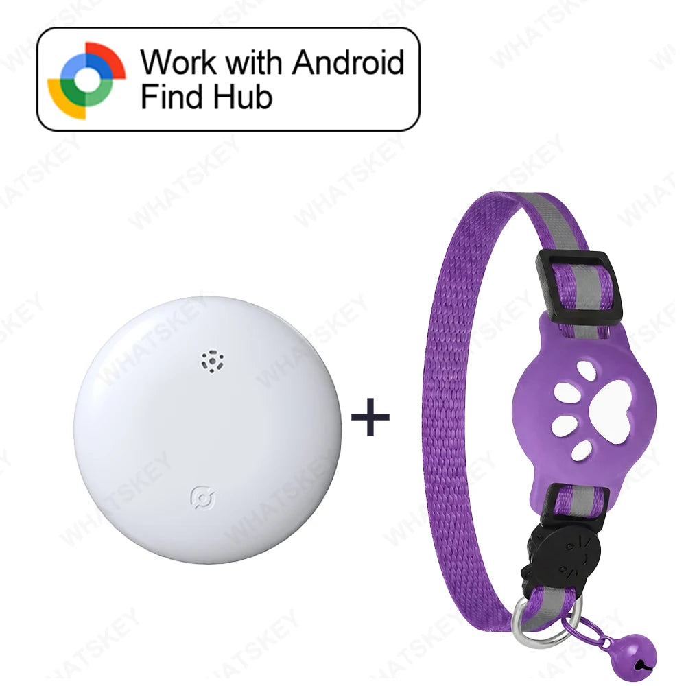 Verstellbares Haustier-Halsband mit GPS-Tracker, Google Find My Android Finder, Ortungsgerät-Set, Haustierzubehör, Elektronische Geräte für Katzen und Haustiere
