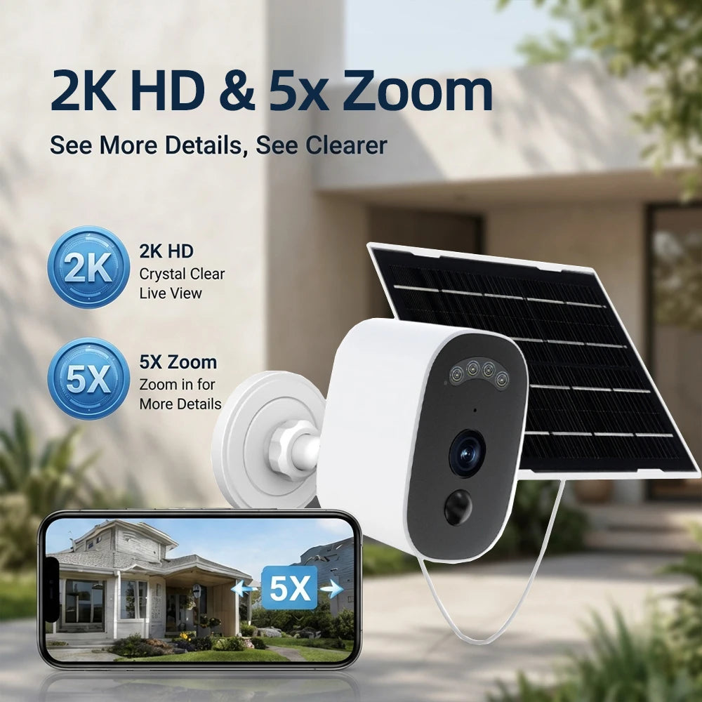 Jooan 2K Überwachung IP Kamera Outdoor Solar Sicherheit Kamera 2,4G WiFi PIR Farbe Nachtsicht Menschliche Erkennung Raum schutz