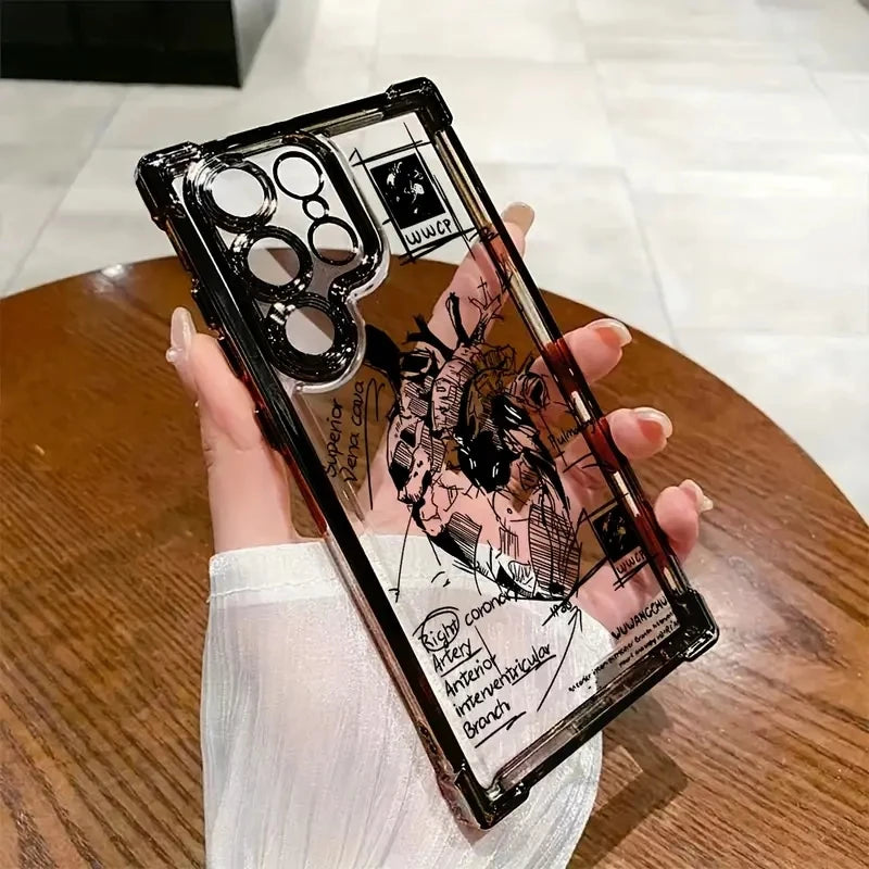 Kreative Herzmodell-Handyhülle für Samsung Galaxy S26 S25 S24 Ultra S23 S22 S21 FE A56 A55 A54 A35 Cover