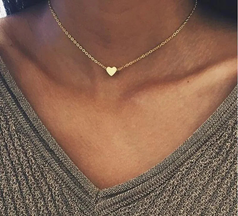 FSUNION 2025 Neue Mode Halsband Gold Farbe Silber Kette Stern Herz Mond Anhänger Halskette Für Frauen Schmuck Geschenke