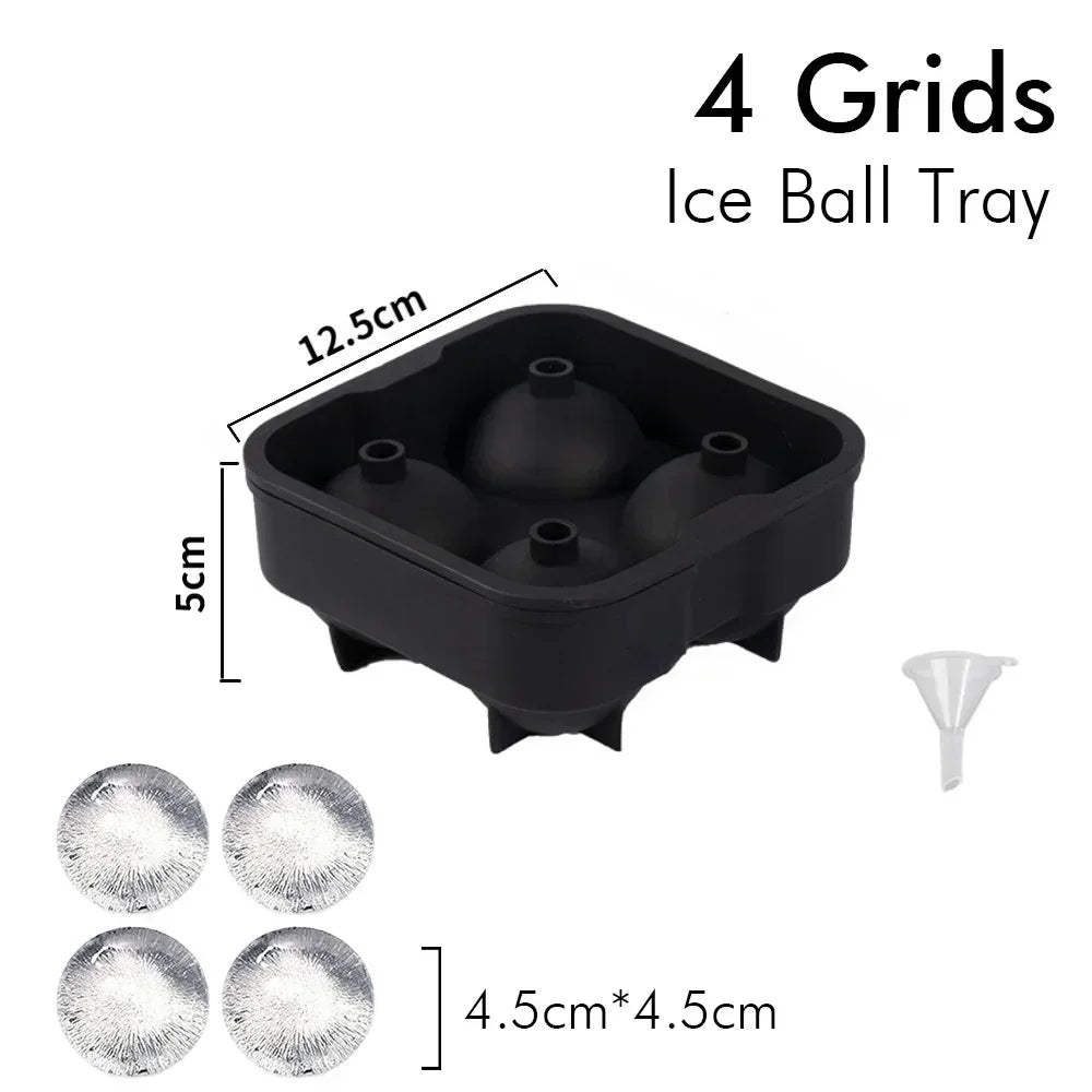 Eiswürfelschale, Silikon-Eisball-Gefrierschrankform, quadratischer Eiswürfelbereiter mit Deckel, 4/6/8 Gitter für Whiskey, Cocktail, Kaffeezubehör