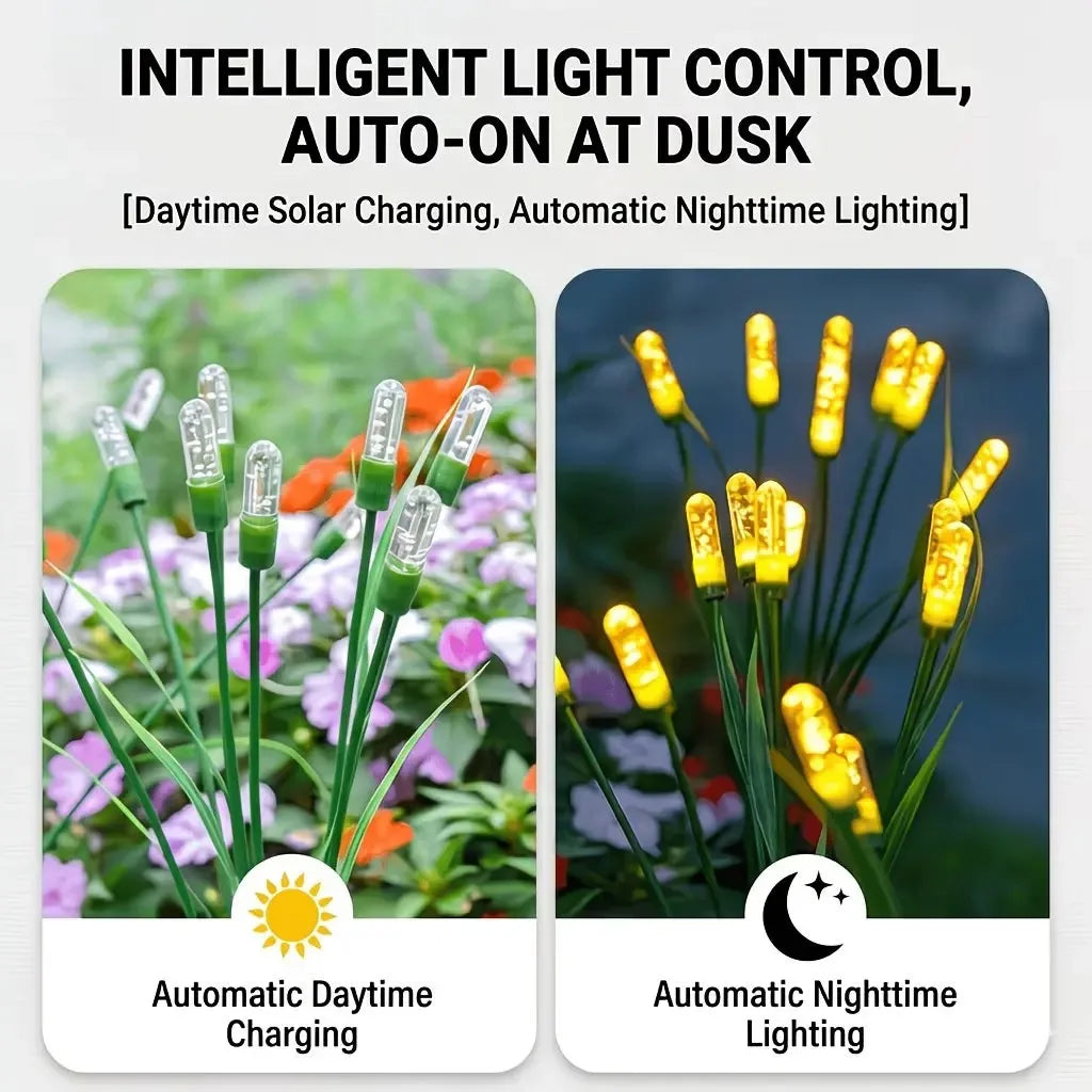 Solar-LED-Feuerwerkslichter für den Außenbereich, Löwenzahn-Rasenlampe, schwingende Starburst-Landschaftsbeleuchtung, 1–4 Stück, für Hof, Terrasse, Gartendekoration
