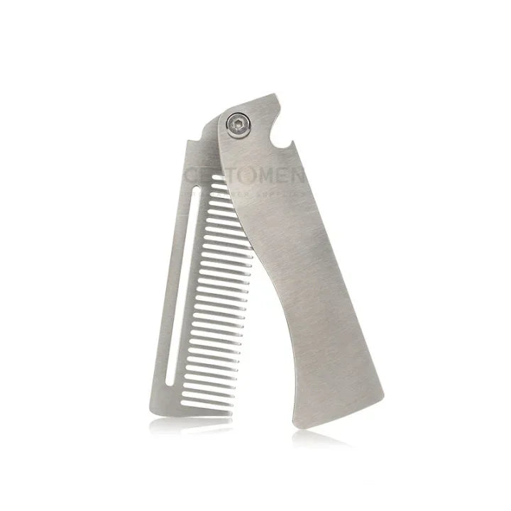 Neue Type1/2PCS Tragbare Stahl Kämme Falten Tasche Bart Kämme Für Männer Öl Kopf Haar Styling Kamm Salon barber Werkzeuge Für Haarschnitt