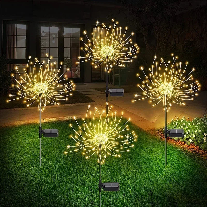 Solar LED Feuerwerk Lichterkette Outdoor Garten Dekoration Rasen Weg Licht für Terrasse Hof Party Weihnachten Hochzeit