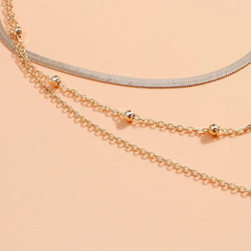 Vintage Mehrschichtige Sonnenscheiben-Anhänger Halsketten für Frauen und Mädchen, Edelstahl Dreischichtige Schlangenkette Halskette Schmuck Geschenke