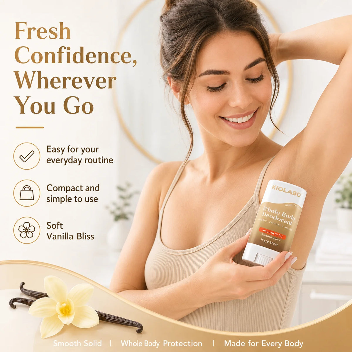 Tragbarer Deodorant-Stick für die Körperpflege, frischer Duft, geeignet für den täglichen Gebrauch, Outdoor, geeignet für Männer und Frauen.